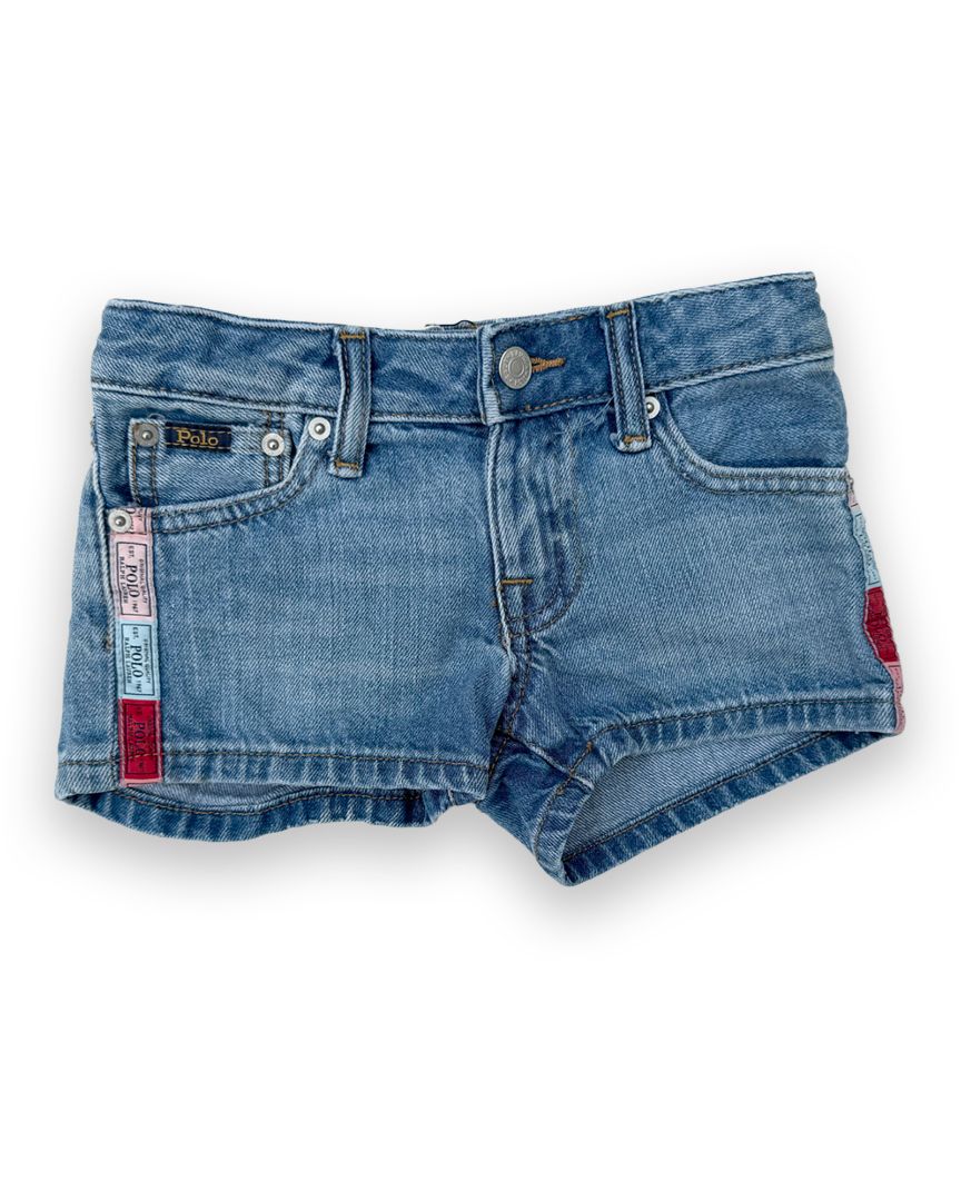 Blue Polo Ralph Lauren Logo Jean Shorts, 5T