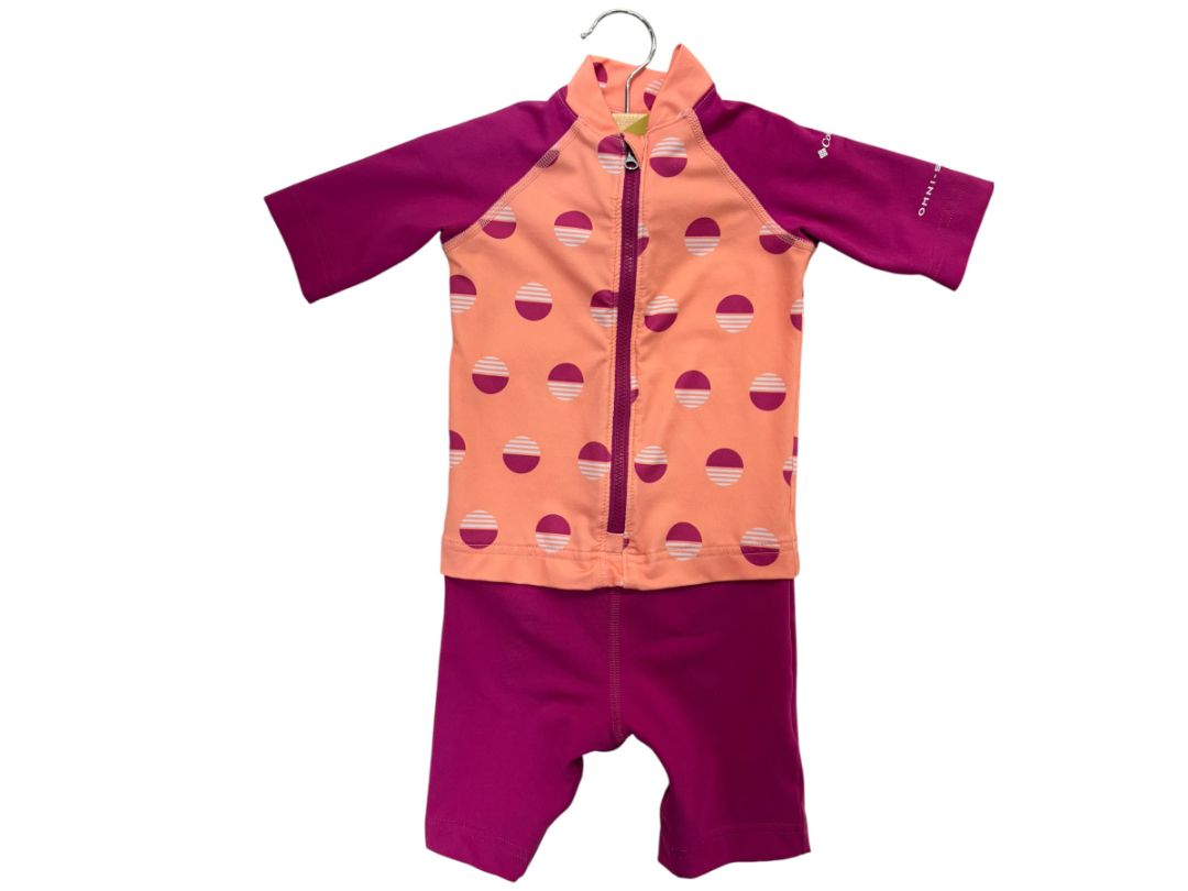 Magenta/Orange Columbia Rashguard 1-Piece, 2T