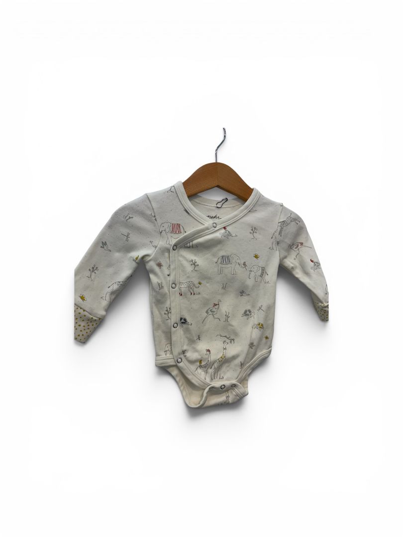 Cream Pehr Animal Bodysuit, 3-6M