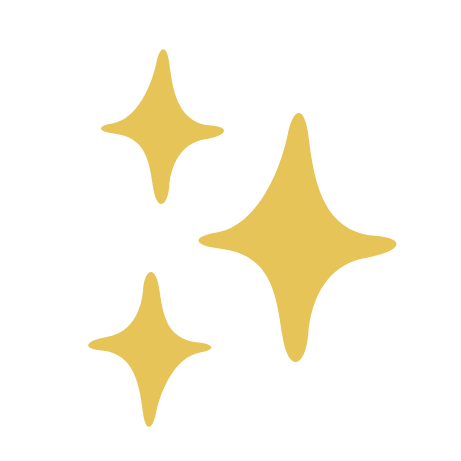 Three yellow star-shaped stars