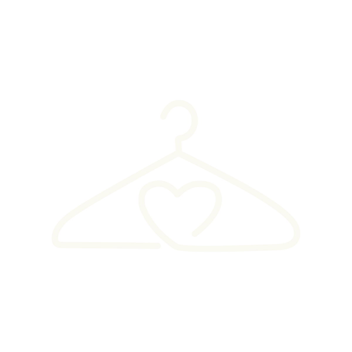 heart in hanger white outline icon