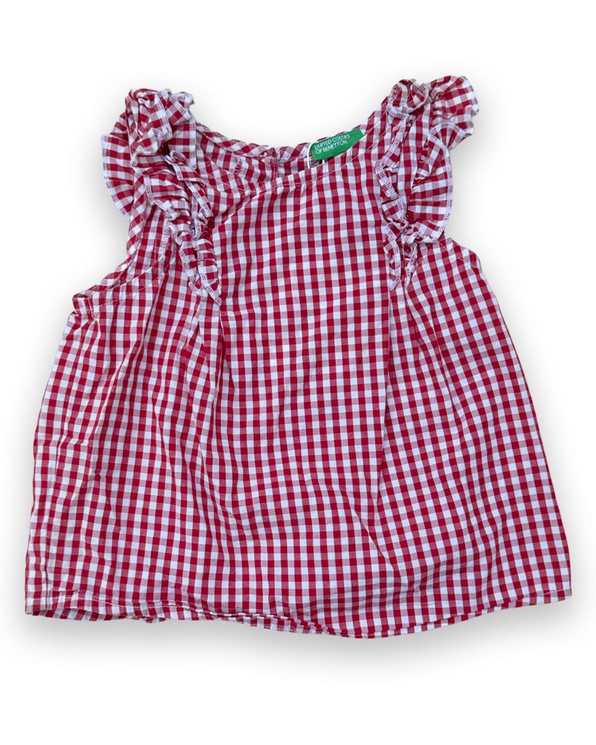 Red United Colors of Benetton. Gingham Top, 12M