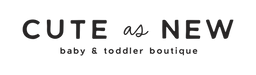 Logo of 'Cute as New' baby and toddler boutique with black text
