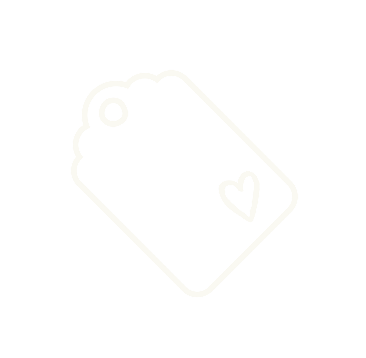 White square with a subtle geometric pattern on a white background