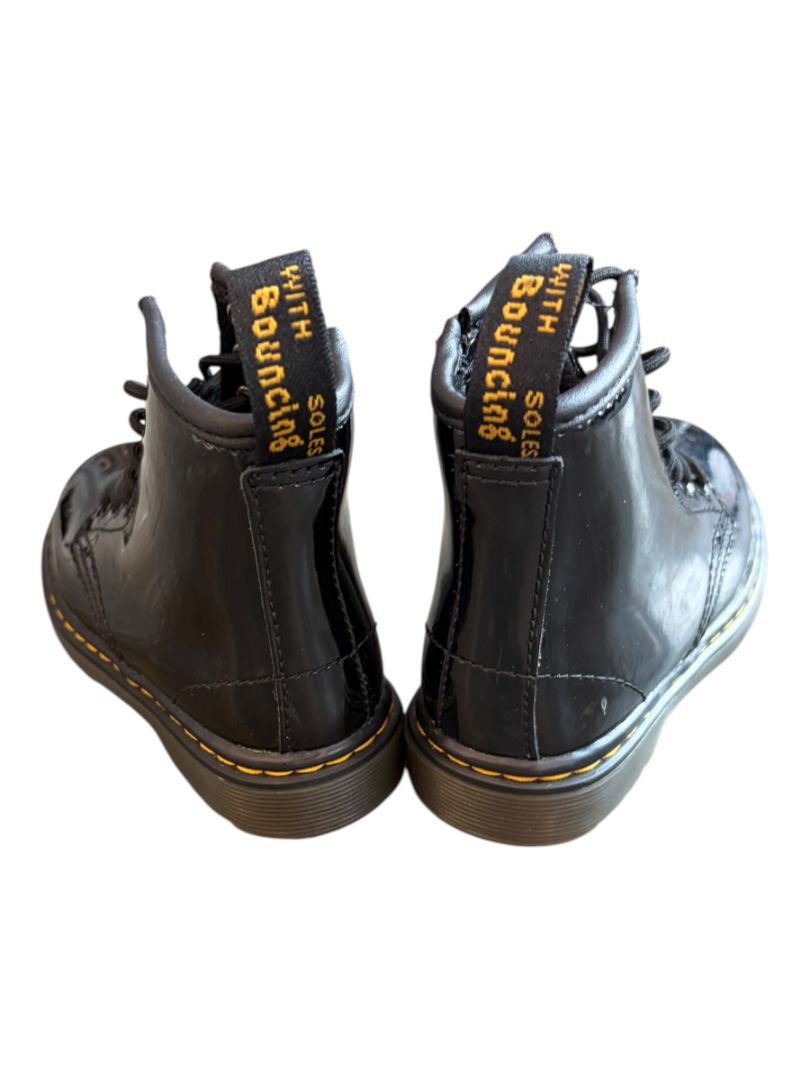 Black Dr. Martens Patent Boots, 6c