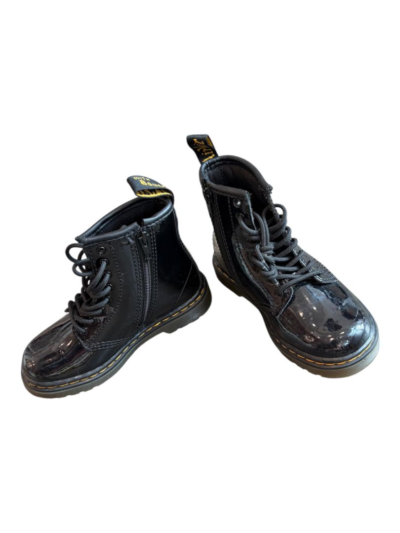 Black Dr. Martens Patent Boots, 6c