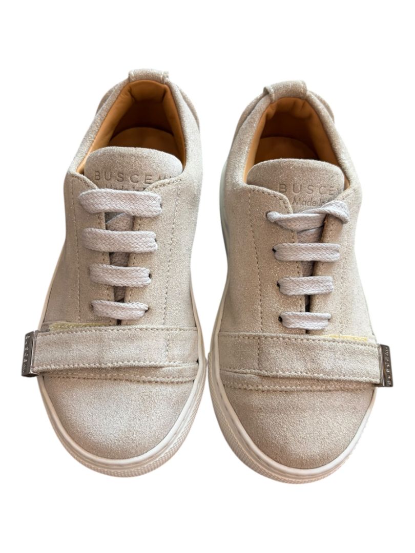 Silver Buscemi Shiny Sneakers, 8.5c