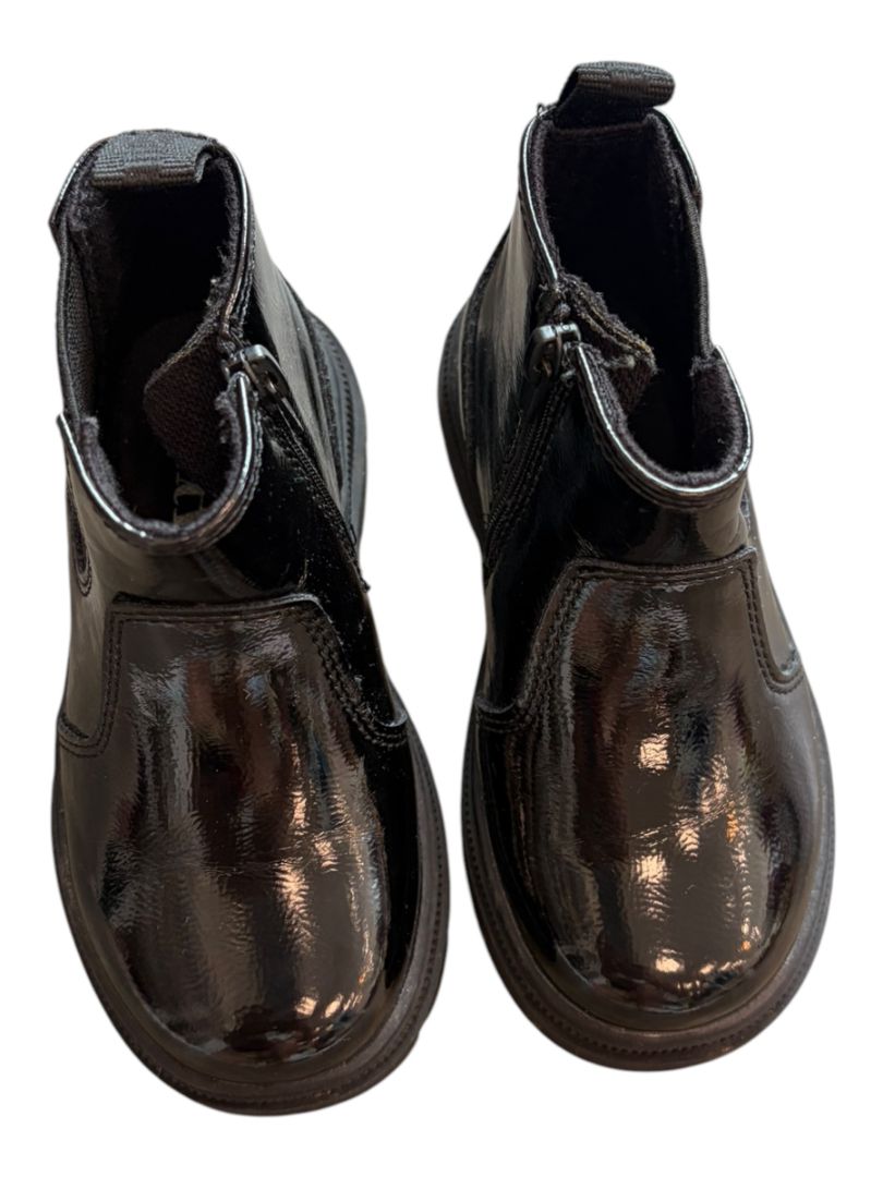 Black Zara Patent Chelsea Boots, 6c