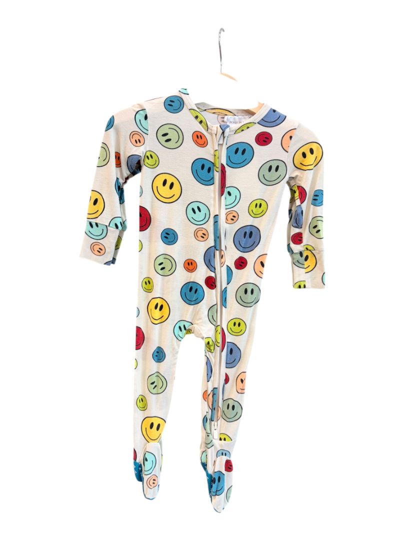 Cream Posh Peanut Smiley Zippy, 6-9M