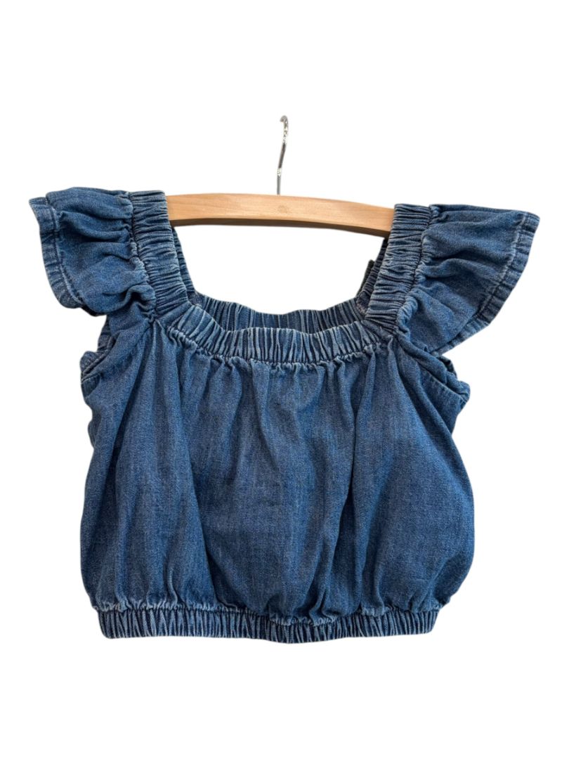Blue  Baby Gap Denim Flutter Top, 4-5T