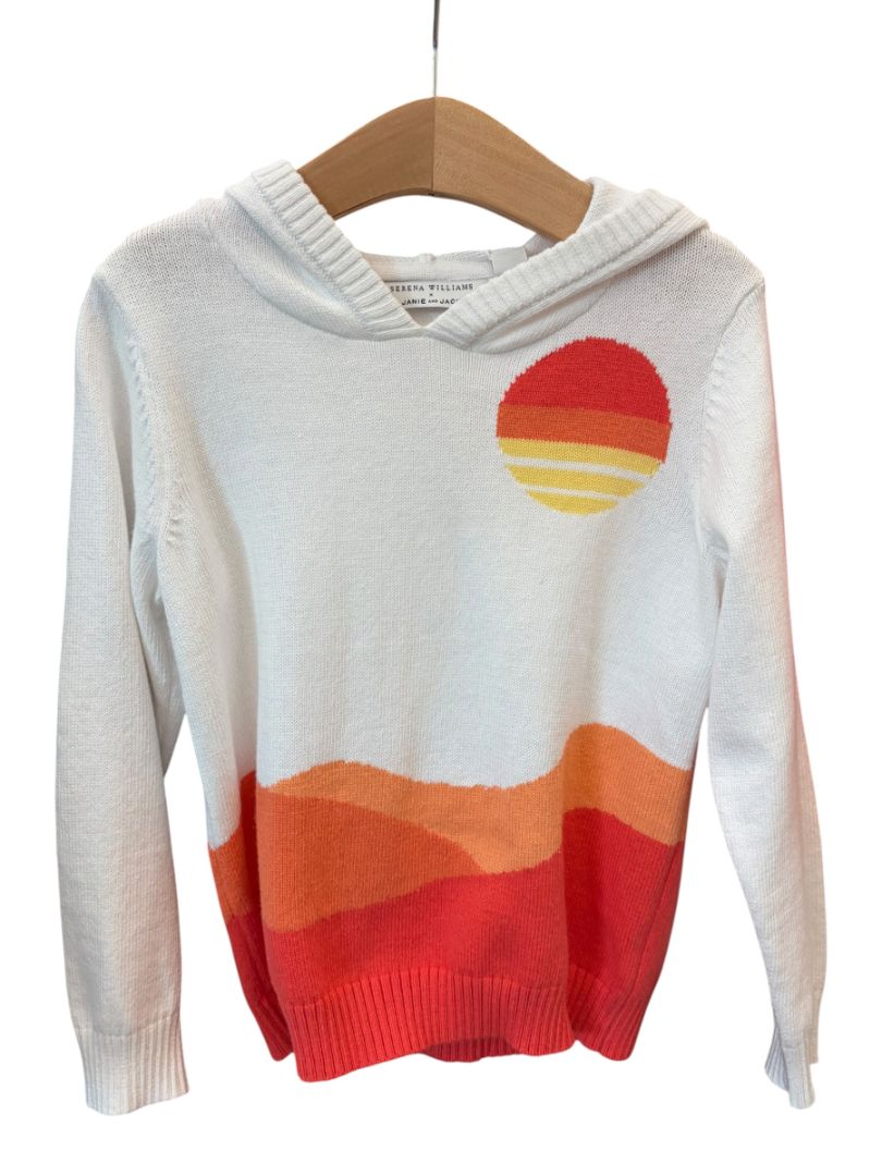 White/Orange Janie and Jack Serena Williams Sunset Sweater, 4T (New with Tags)