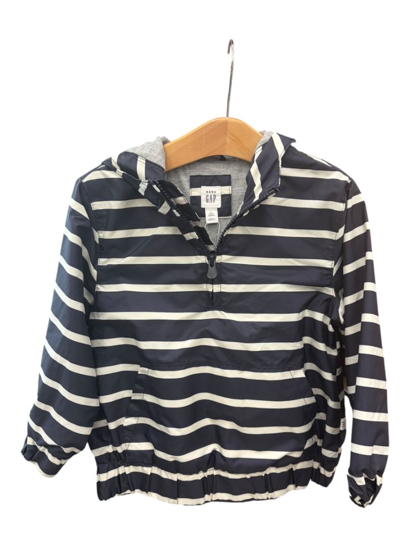 Navy/White Baby Gap Striped Windbreaker, 4T