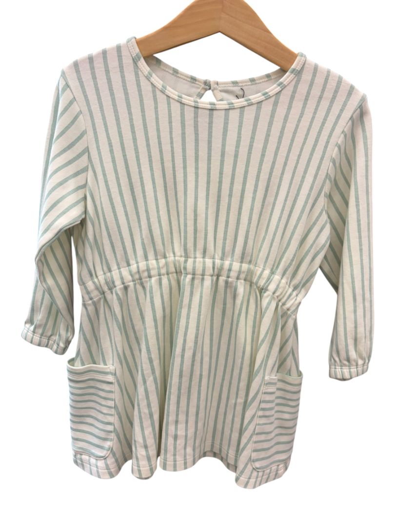 Ivory/Mint Pehr Striped Pocket Dress, 3T