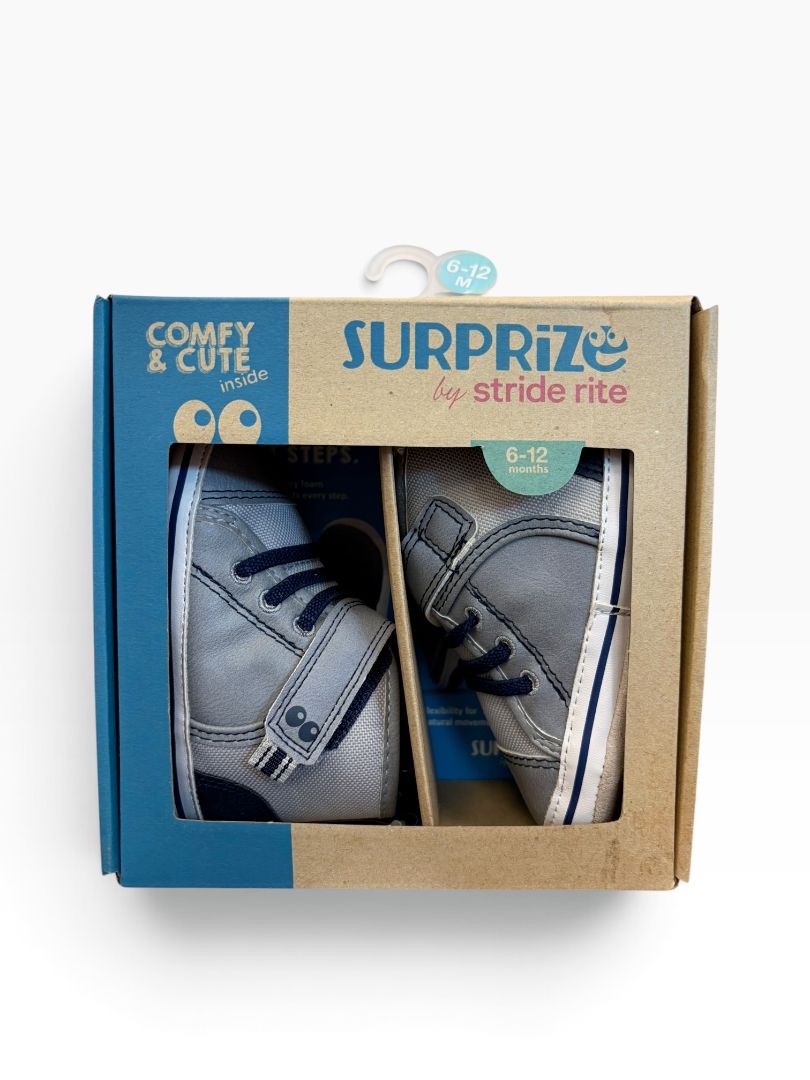 Gray Surprize by Stride Rite High Top Sneakers, 6-12M (New in Box)