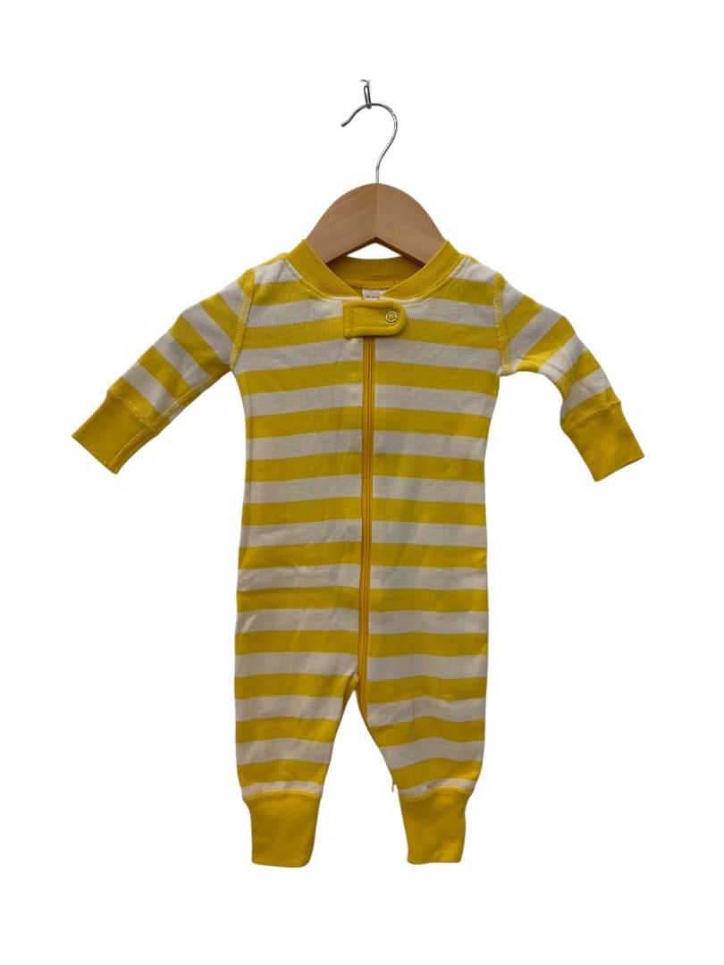 Yellow Hanna Andersson Striped Zippy, 0-3M