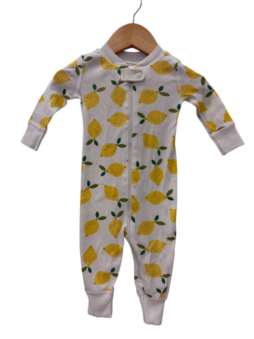 White/Yellow Hanna Andersson Lemon Zippy, 3-6M