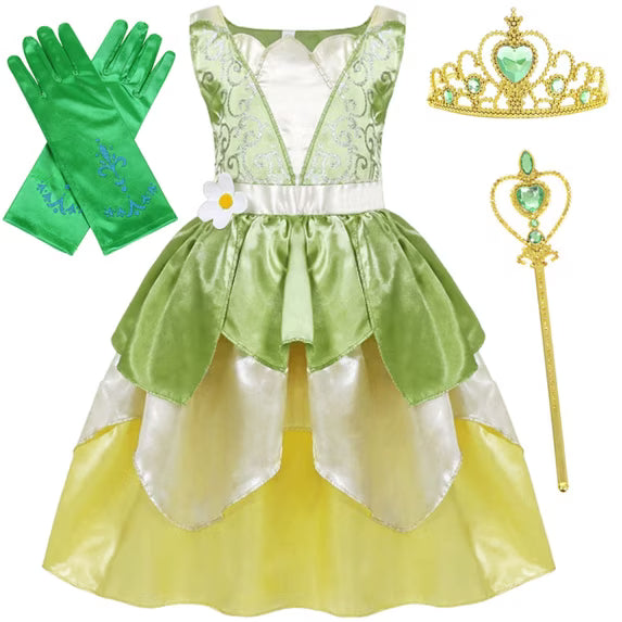 Jurebecia Princess Dress for Girls Fairy Frog Costume, M (Brand New in Packaging)