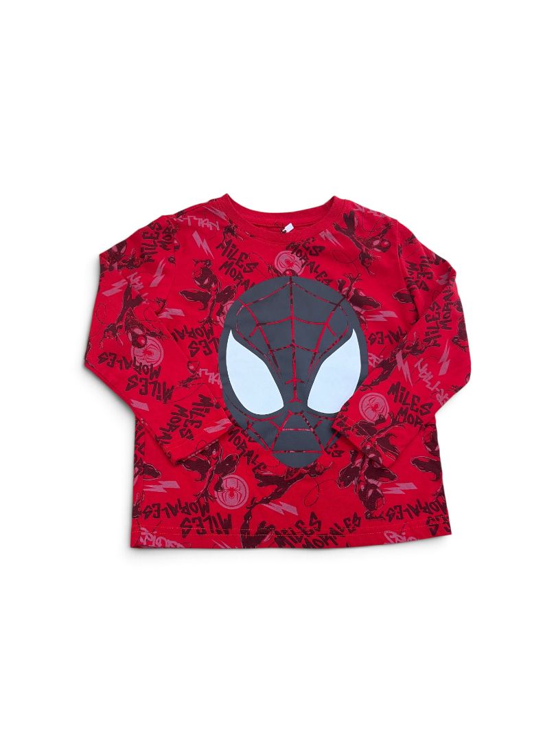 Red Marvel Spin Long Sleeve Tee, 4T