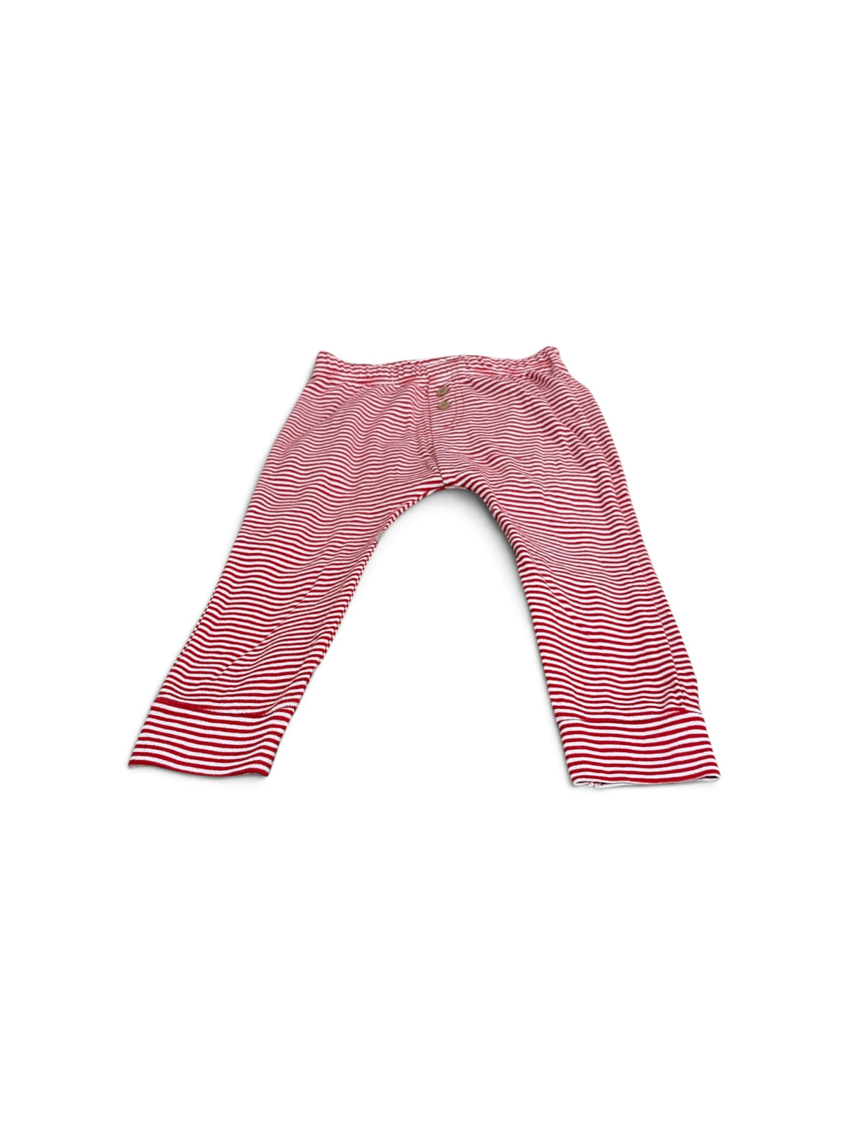 Carter's red and white striped cotton baby pants with a decorative button detail at the waist.