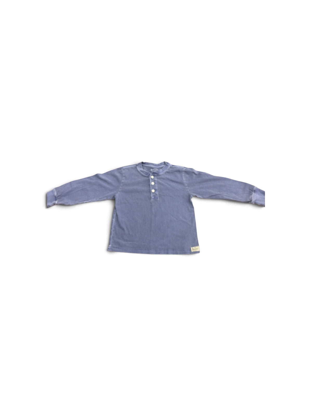 Crewcuts blue long sleeve henley shirt with a three-button placket and ribbed cuffs for kids.