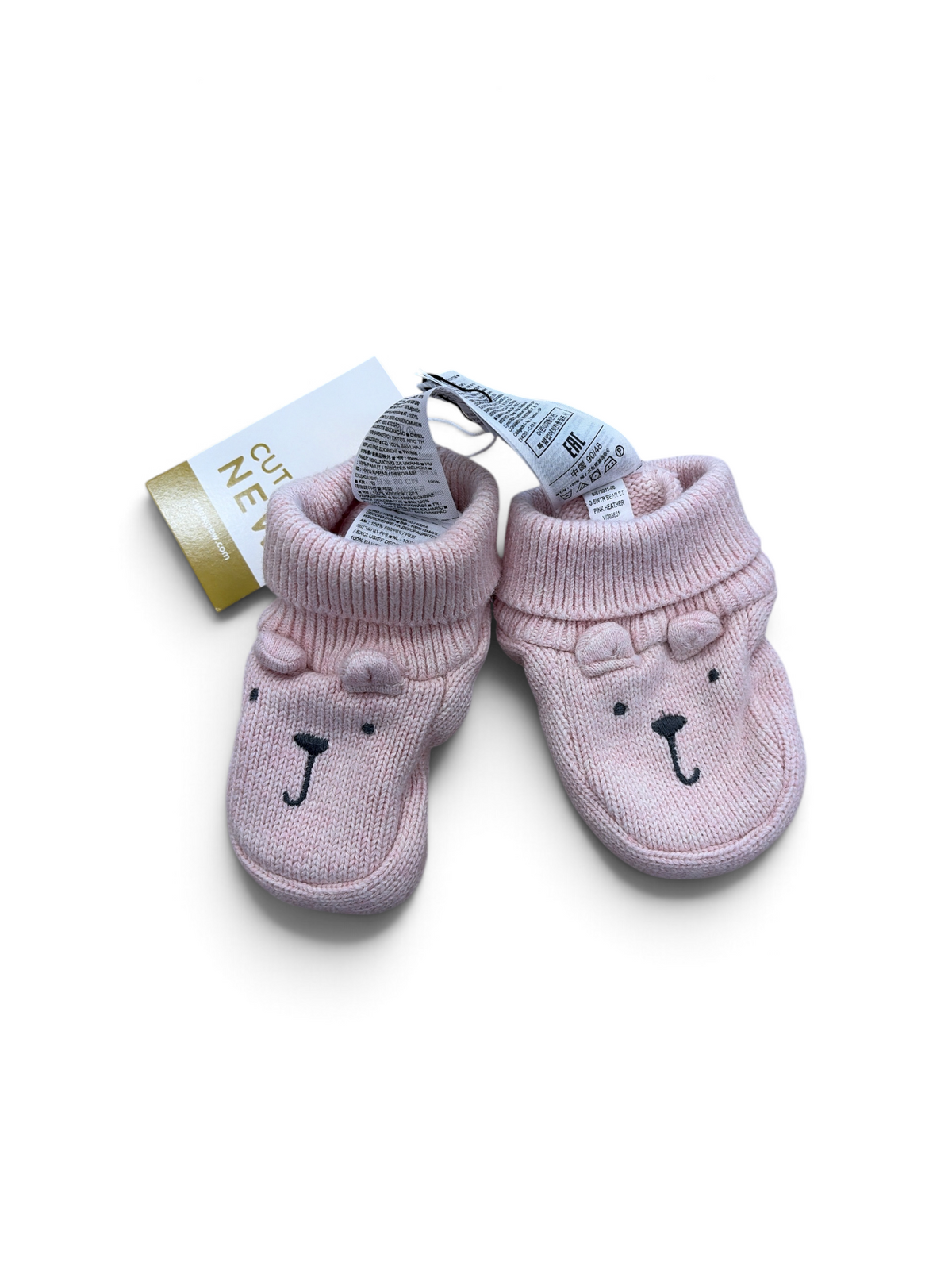 Pink Baby Gap Bear Slippers, 24M