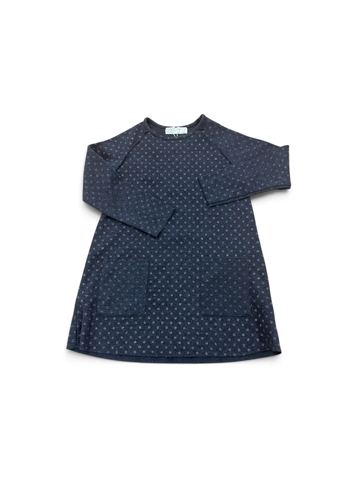 Gray/Rose Gold Zara Girls Dot Dress, 6T