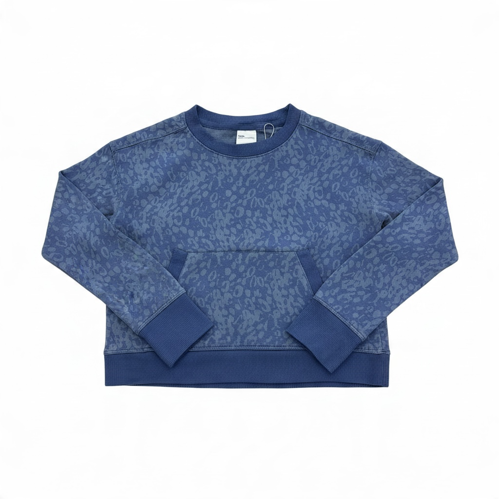 Blue All in Motion Leopard Pullover, 8Y