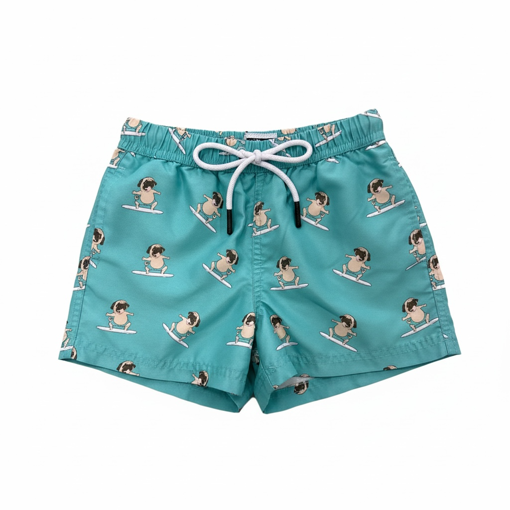 Turquoise Maamgic` Dog Swim Trunks, 4T