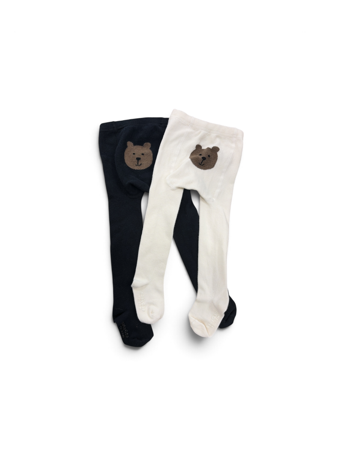 Cream/Black Baby Gap Bear Tights 2-Pack, 24M