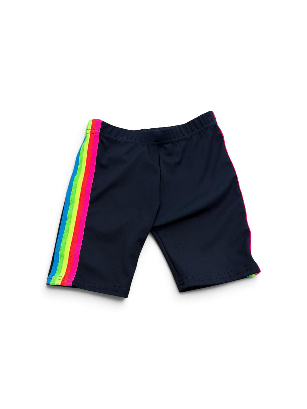 Black Dori Creations Rainbow Striped Shorts, 7Y