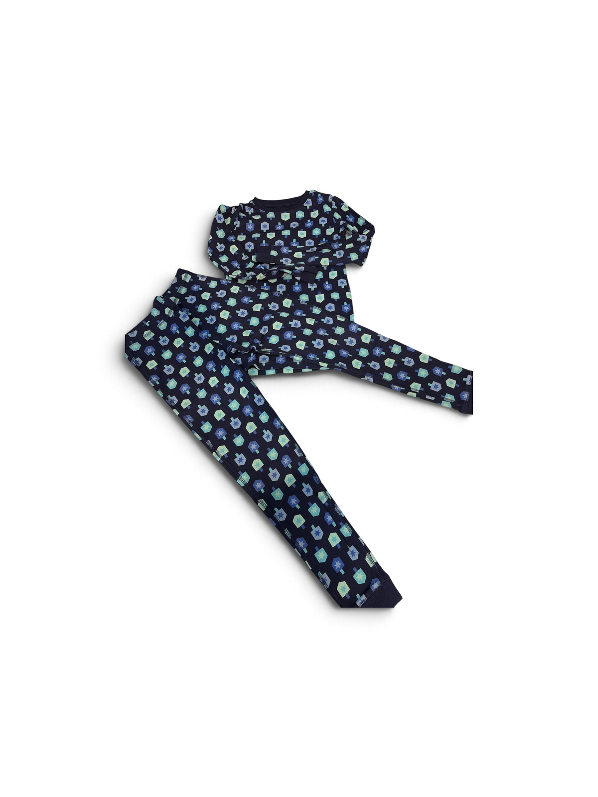 Navy Primary Hanukkah PJ Set , 10Y