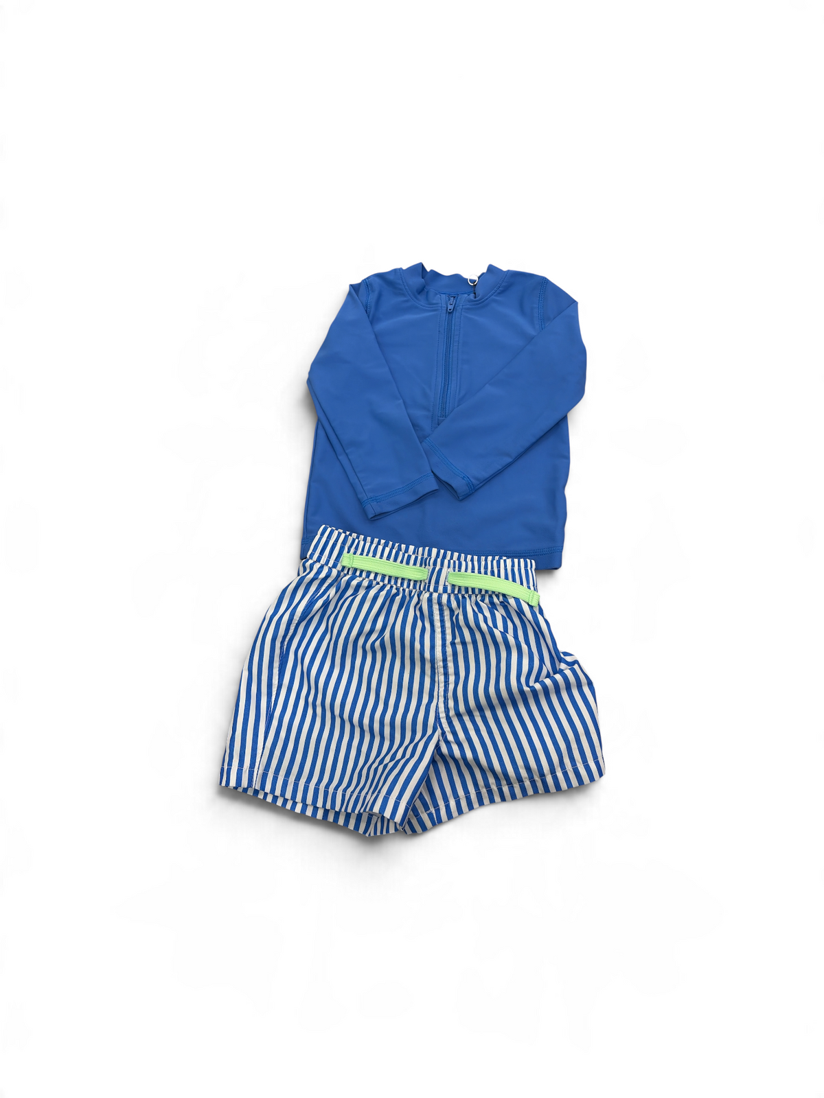 Blue Primary Rash Guard Set, 12-18M