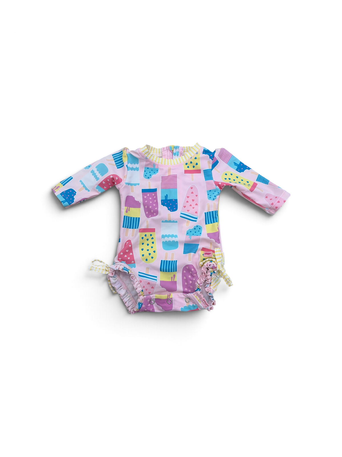 Pink RuffleButts Popsicle Rashguard Suit, 0-3M