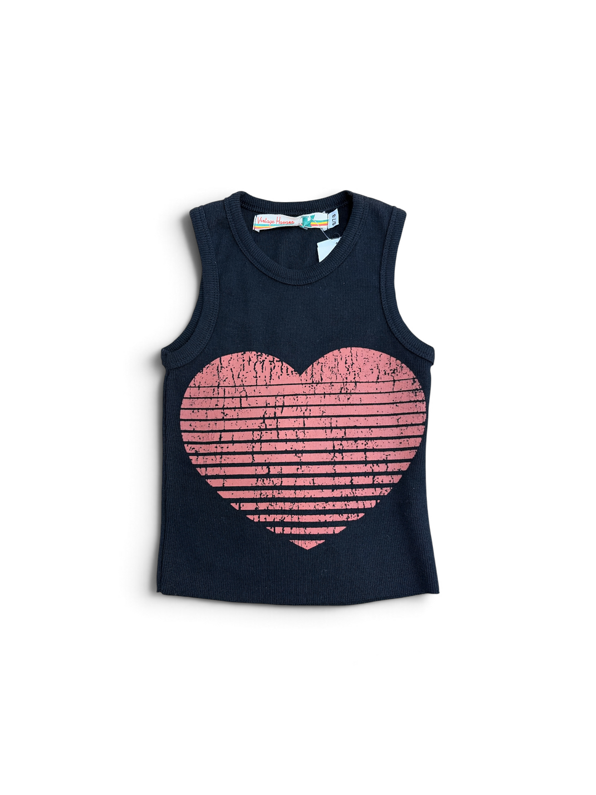Black Vintage Havana Heart Tank, 8Y (Brand New with Tags)