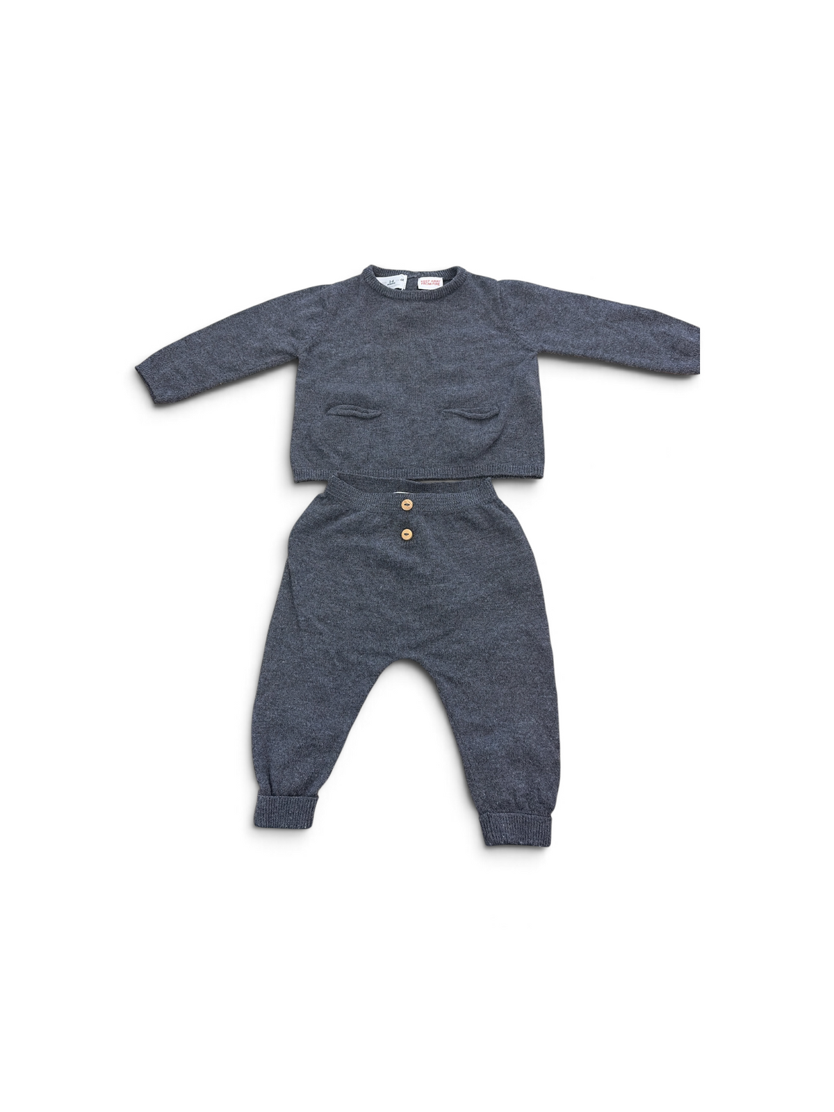 Gray Zara Sweater Set, 3-6M