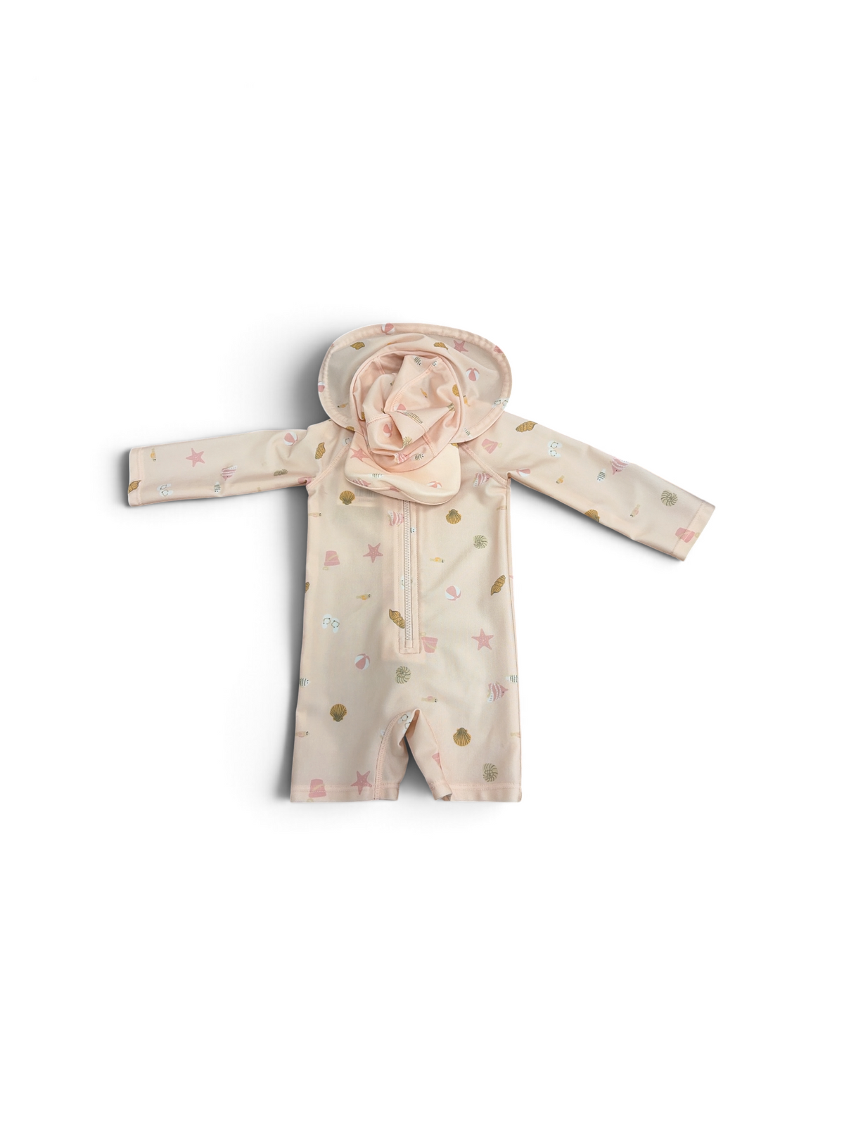 Peach H&M Beach Bathing Suit/Hat Set, 3-6M