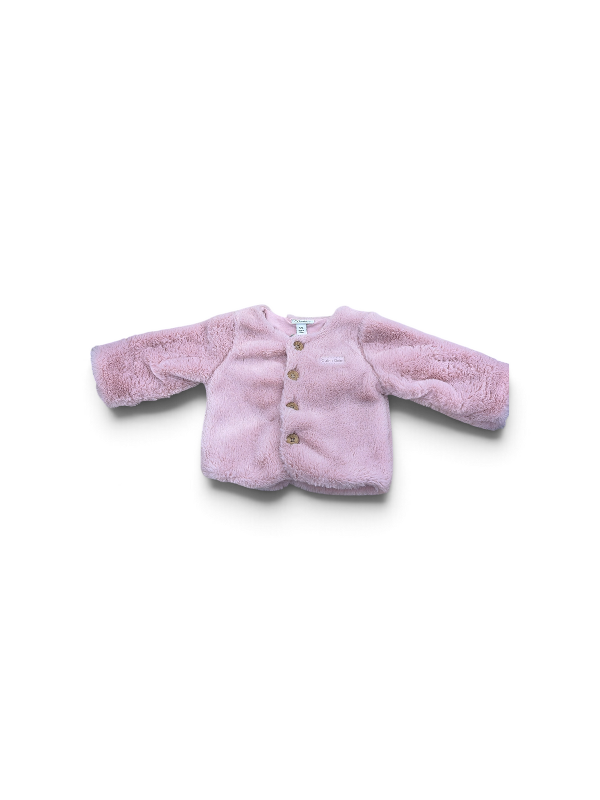 Pink Calvin Klein Faux Fur Jacket, 12M