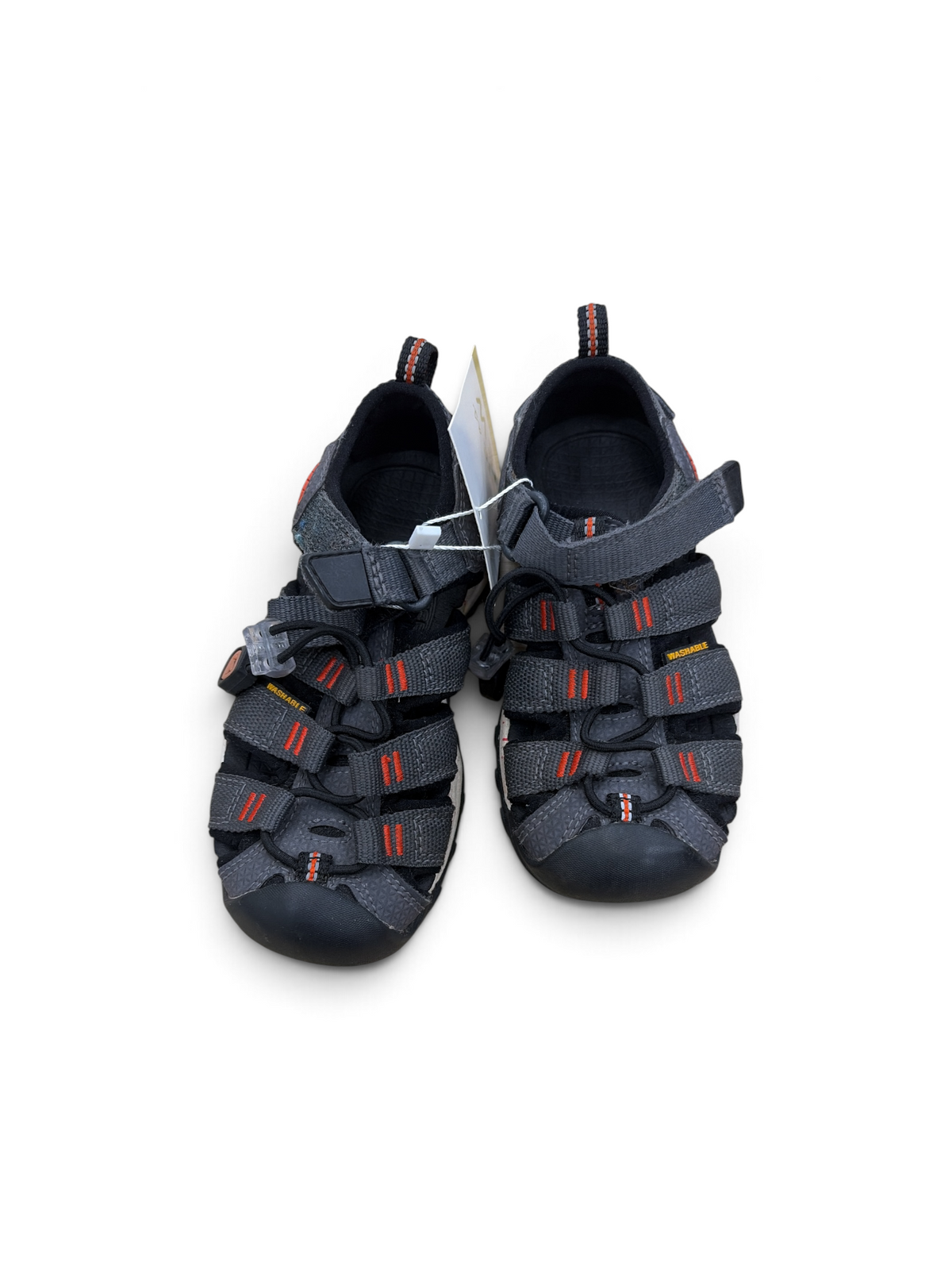 Gray/Orange Keen Sandals, 9C