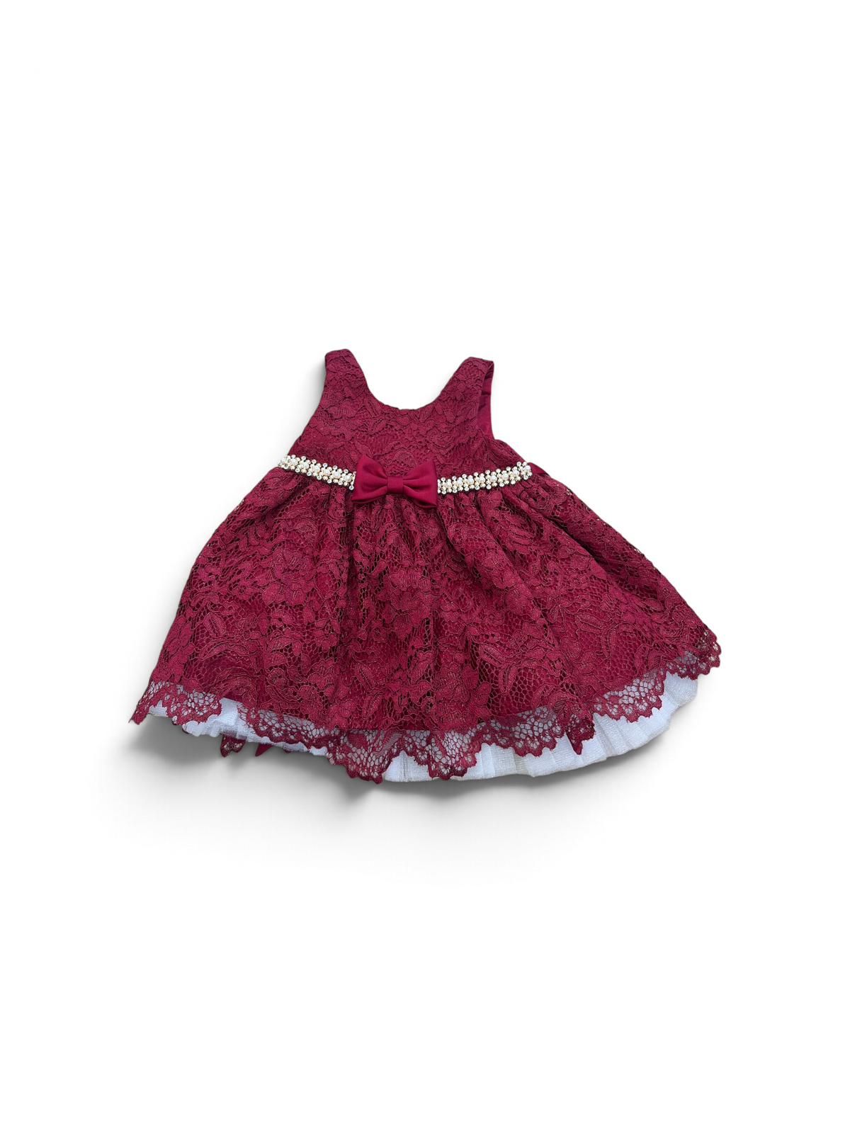 Red American Princess Party Dress, 18M