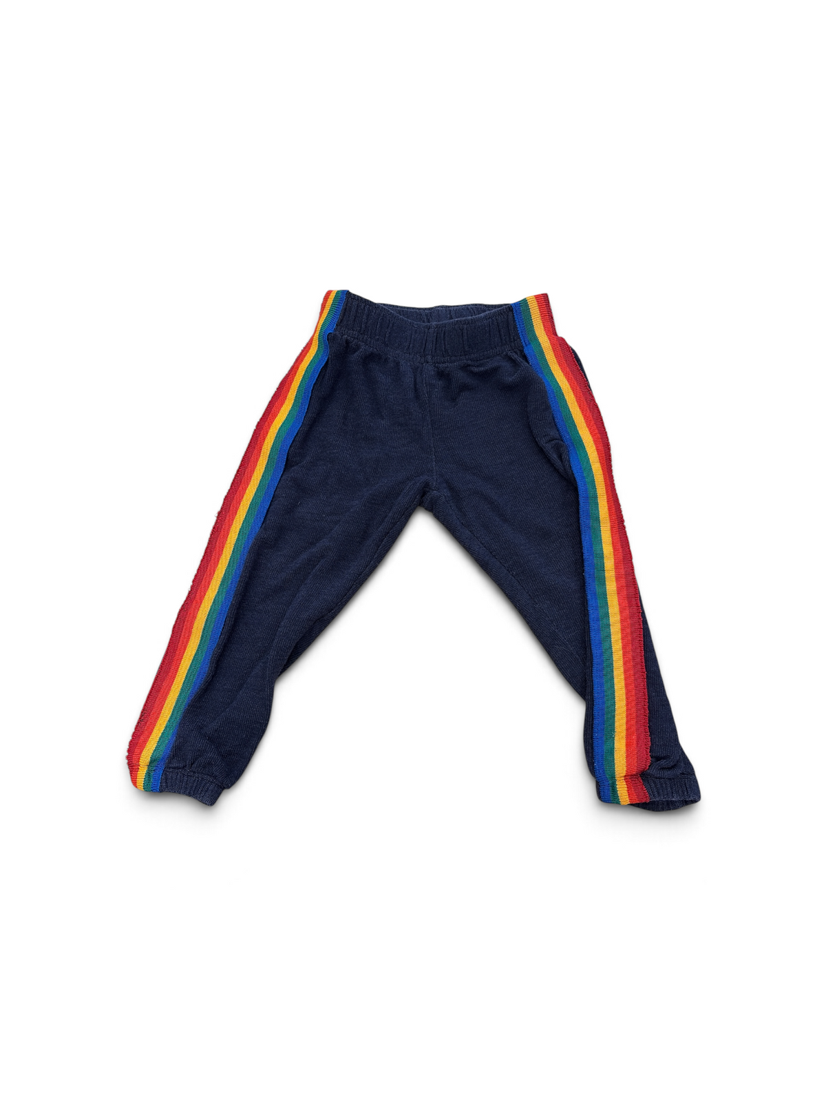 Navy Monrow Rainbow Side Sweatpants, 2T