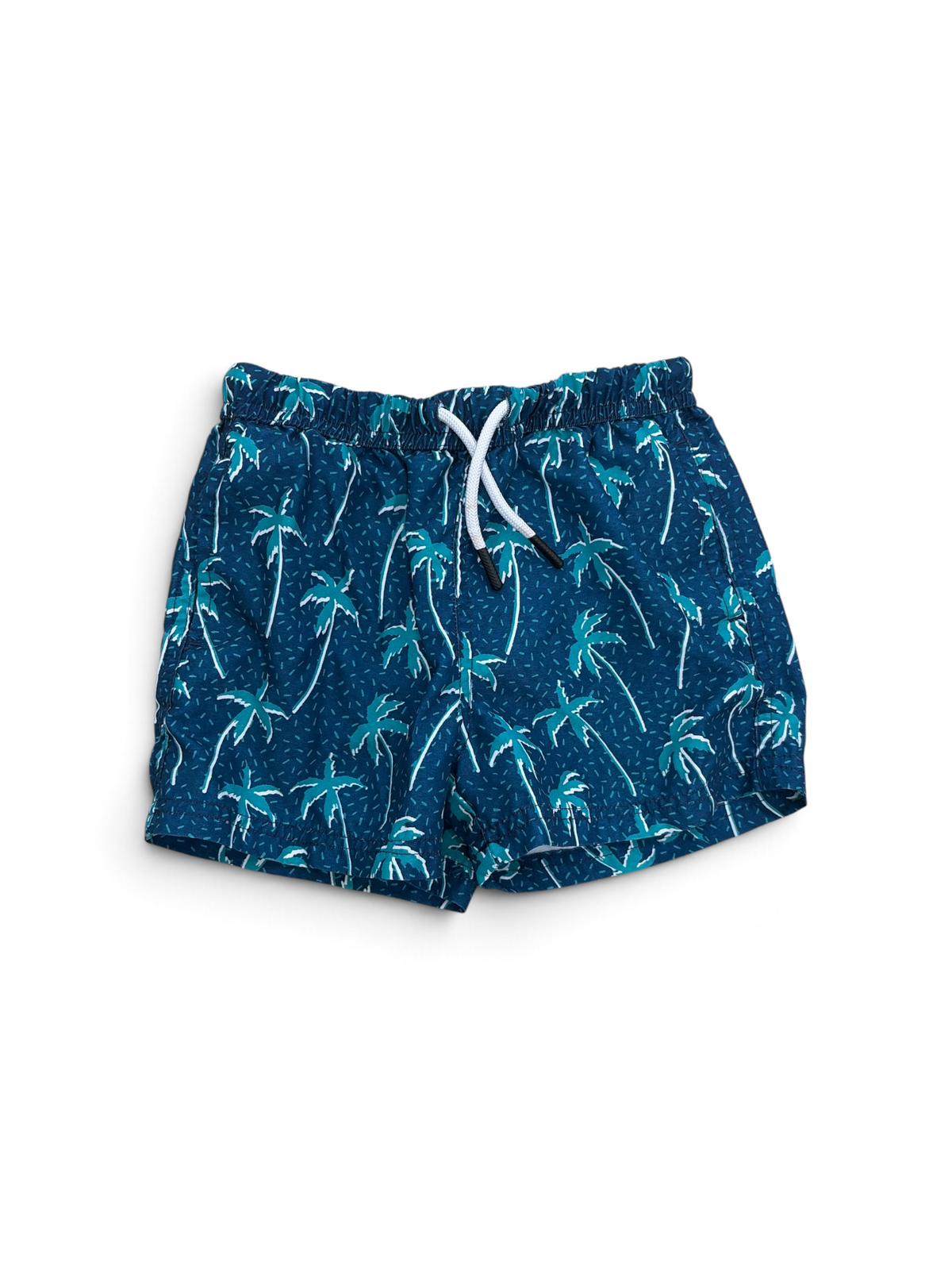 Blue Maamgic Palm Swim Trunks, 4T