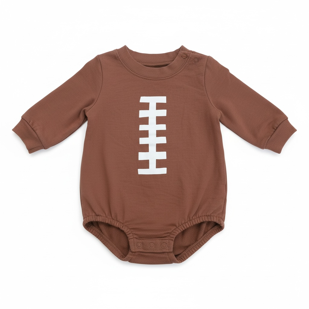 Brown Carter's Football Sweatshirt Bodysuit, 9M