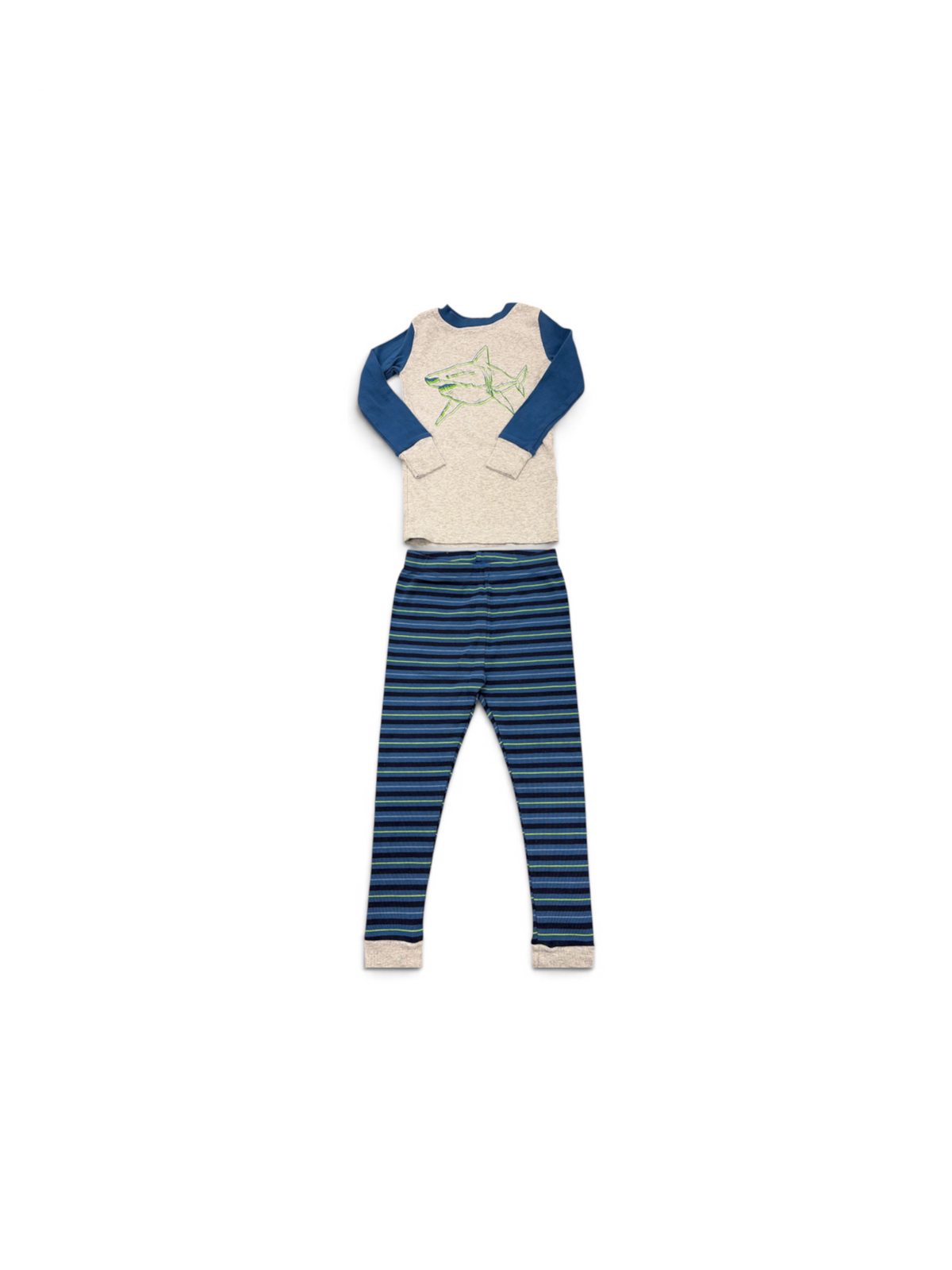 Blue/Gray Kirkland Signature Shark PJ Set, 4T