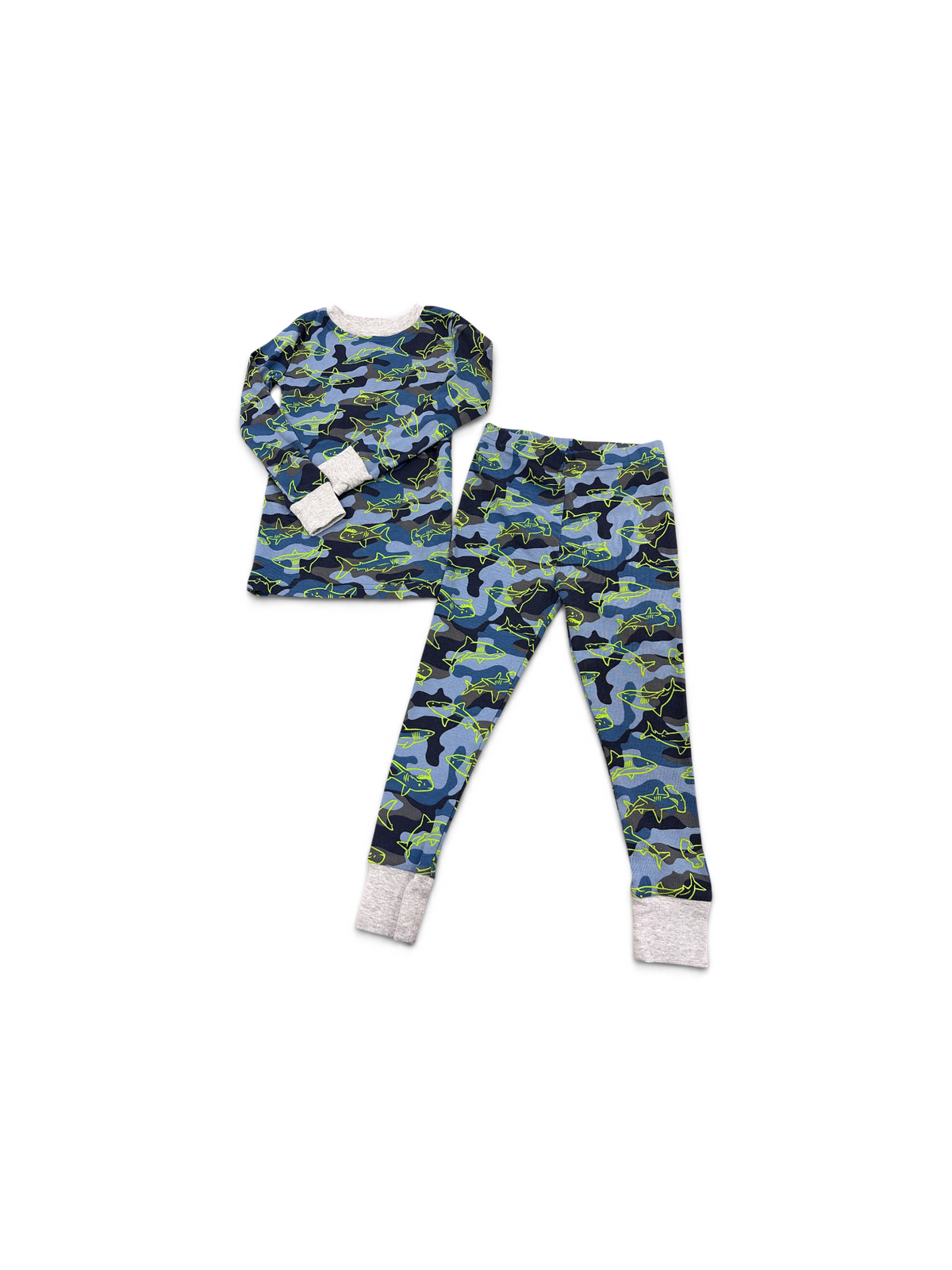 Blue Kirkland Signature Shark PJ Set , 4T