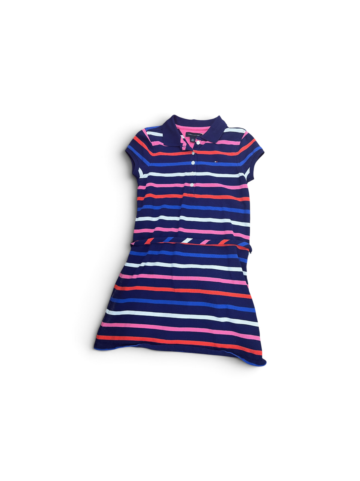Blue Tommy Hilfiger Striped Polo Dress, 6T