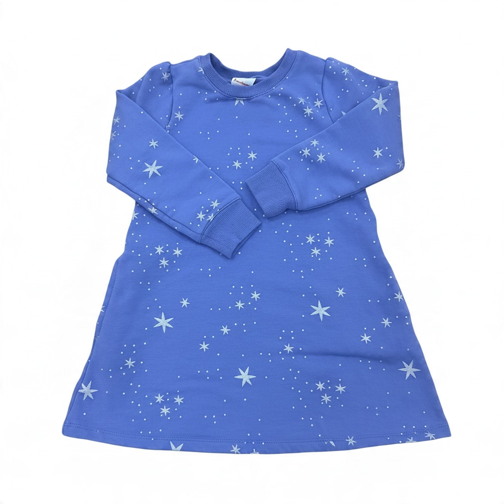 Purple Hanna Andersson Star Sweatshirt Dress , 5T