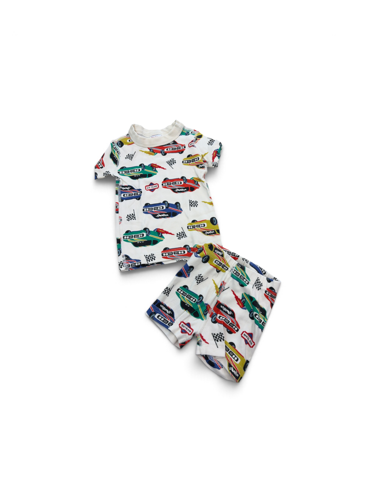 White Hanna Andersson Car Short PJ set, 3T