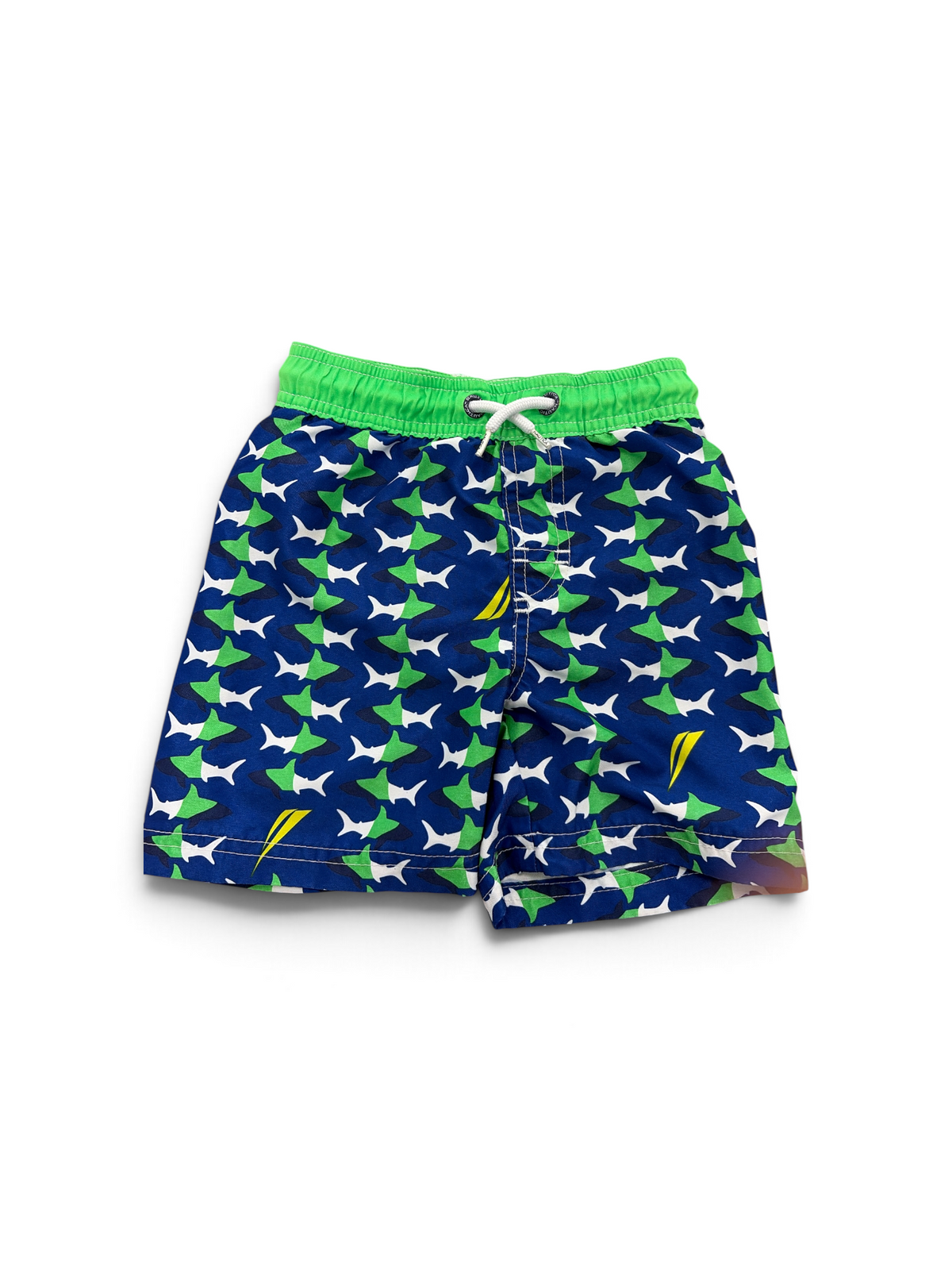 Green Nautica Shark Swim Trunks, 3T
