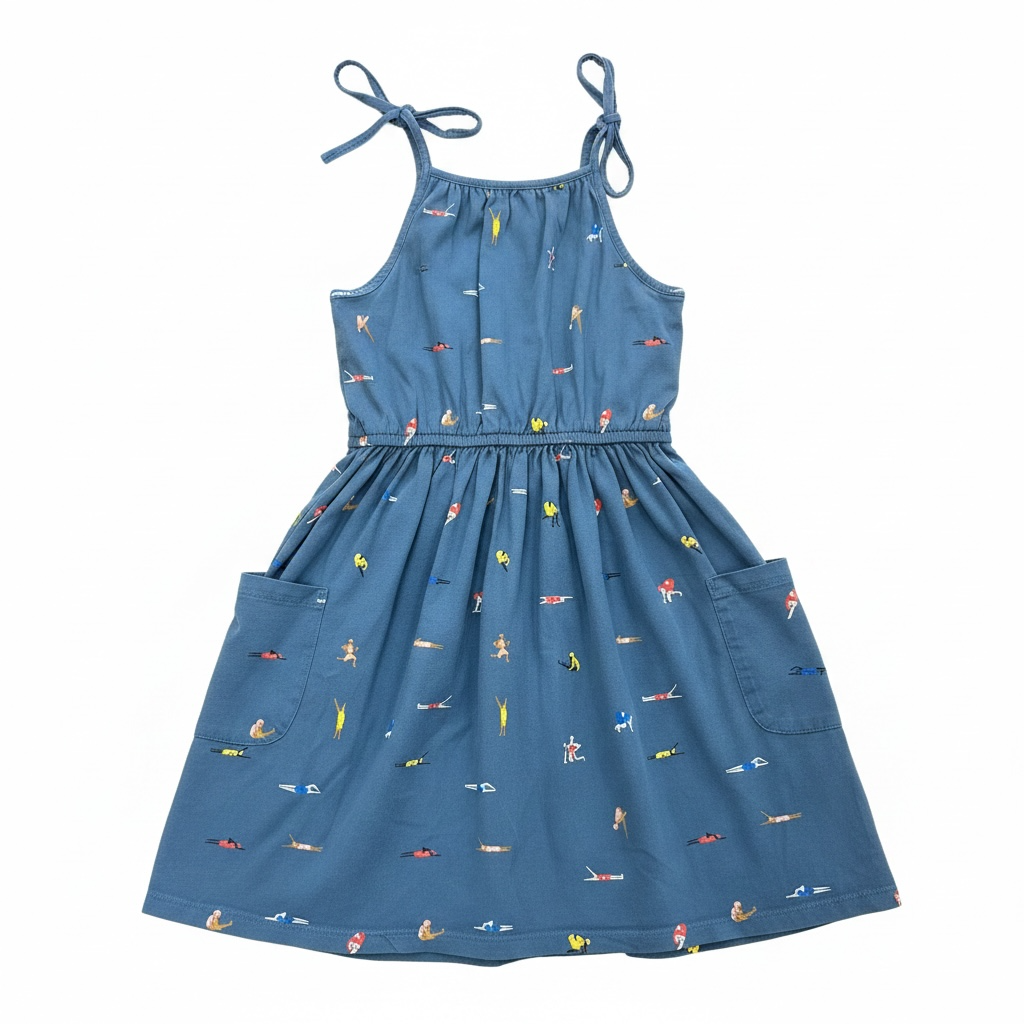 Blue Tea Collection Swimmer Dress, 6