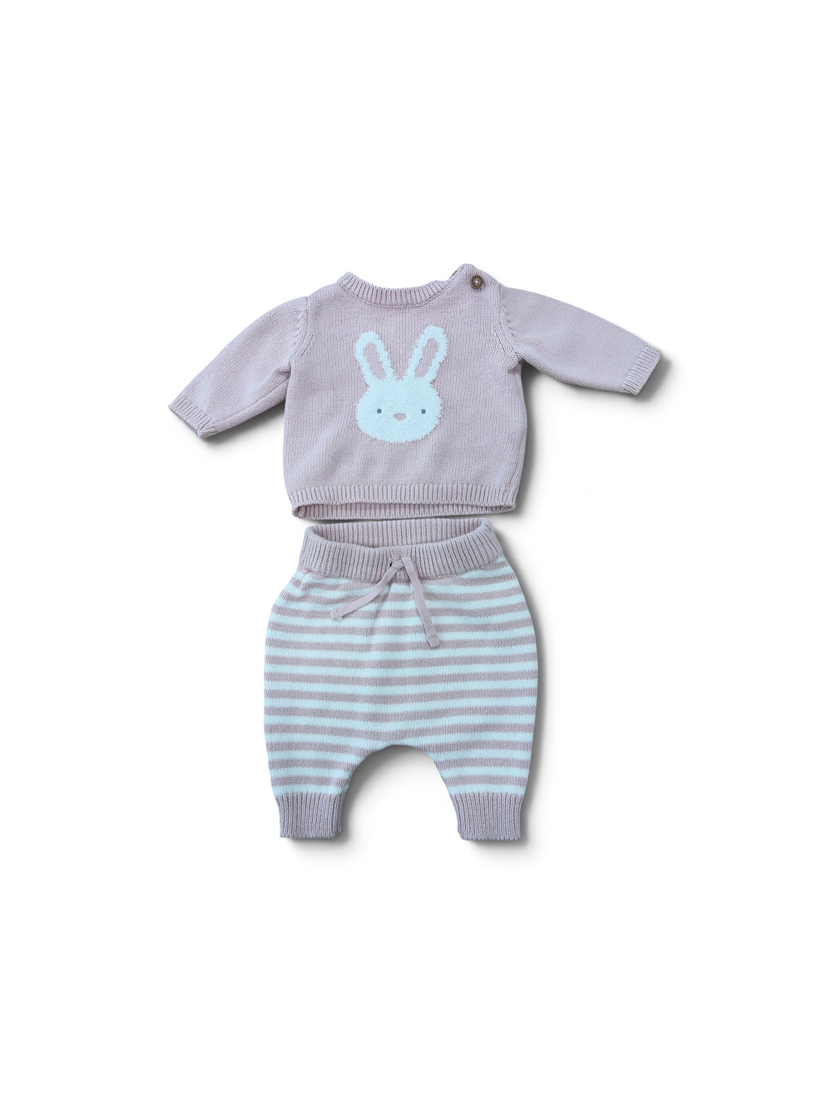 Pink Carter's Bunny Knit Set, NB